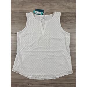 Market and Spruce Ezide Textured Mixed Material Top White XL